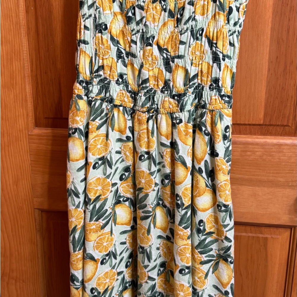 Abercrombie Kids Linen Blend Lemon Midi Dress